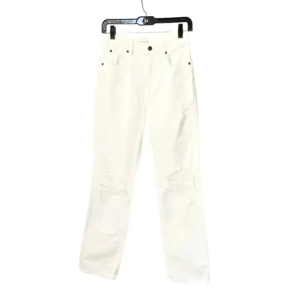 SLVRLAKE London Straight Jeans White Destroyed size 26 - Picture 2 of 12